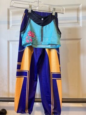Amazon Kids Costume Two-Piece Aqua, Purple & Gold Dance Set